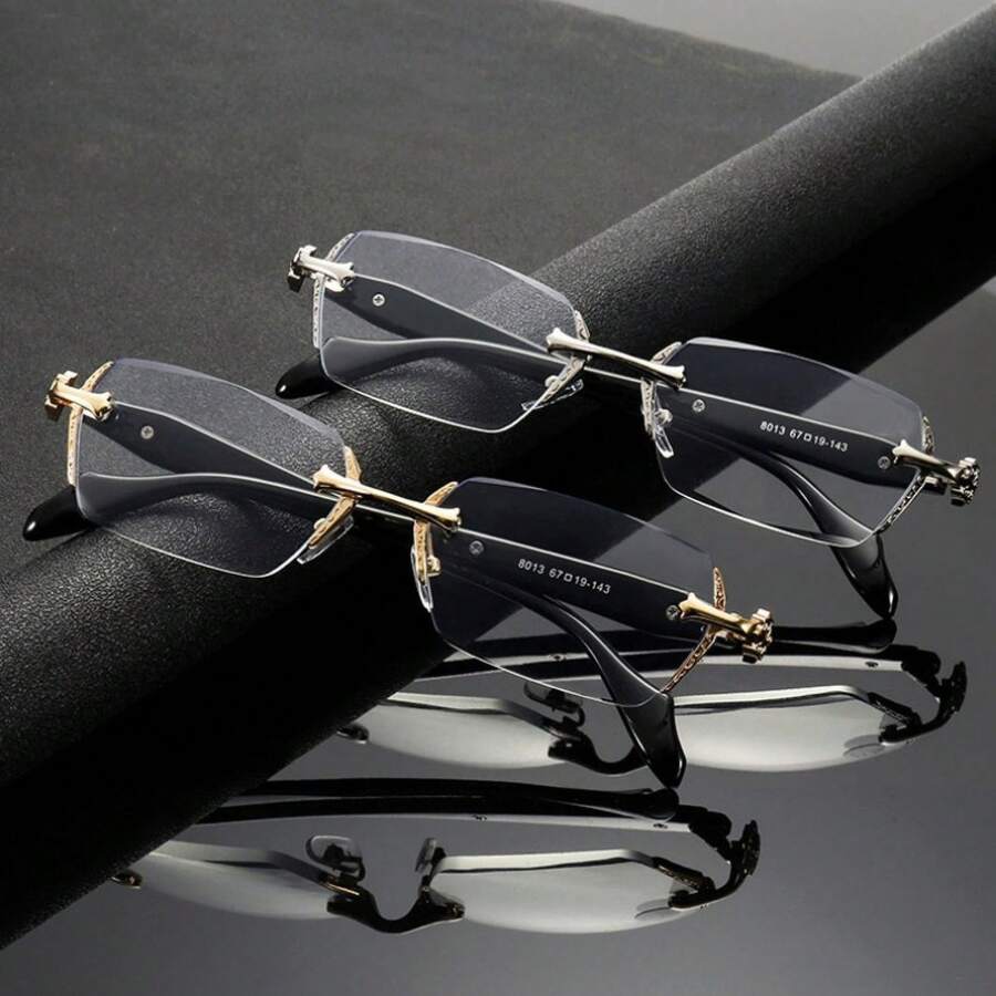 Y2K Vintage Frameless Photochromic Eyeglass for Men / Women