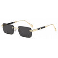 Dervin UV Protected Retro Rectangular Rimless Sunglasses
