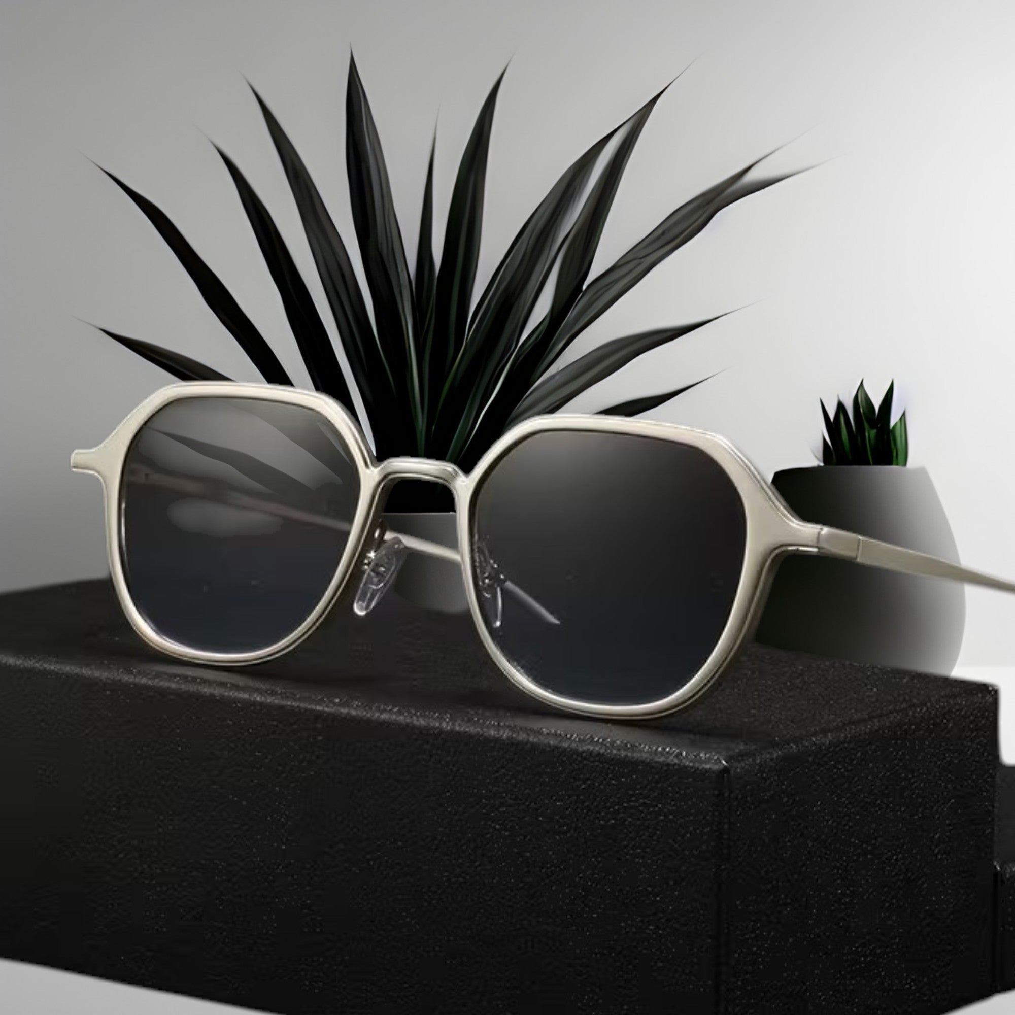 Men's Metal Oval Spring Sunglass