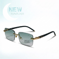 Retro Small Frame Rimless Sunglasses