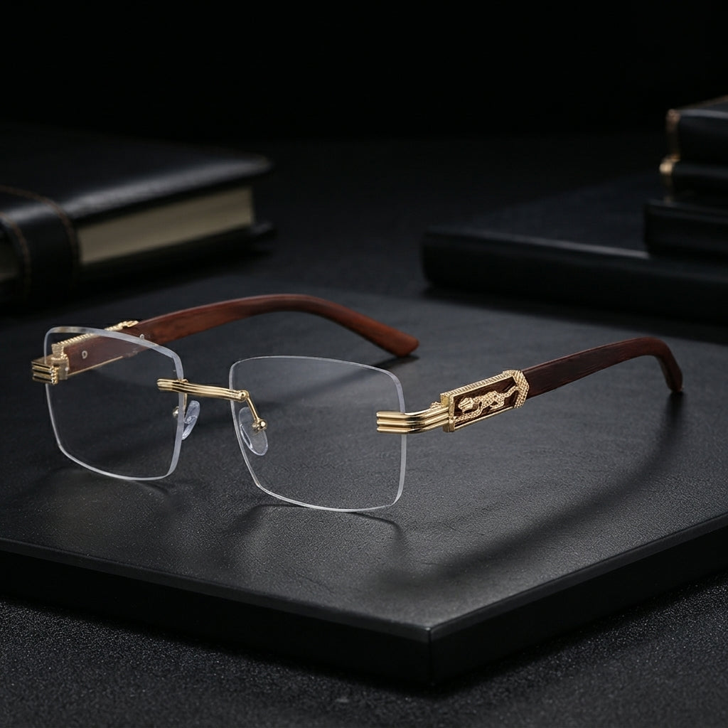 Wood Grain Legs Cheetah Decorative Sunglasses