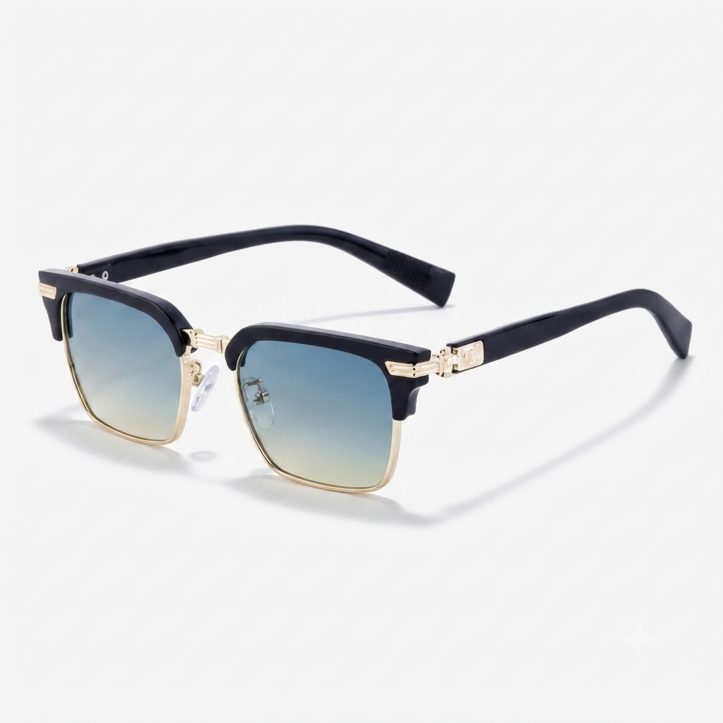 Retro Square Metal Sunglasses Men Fashion