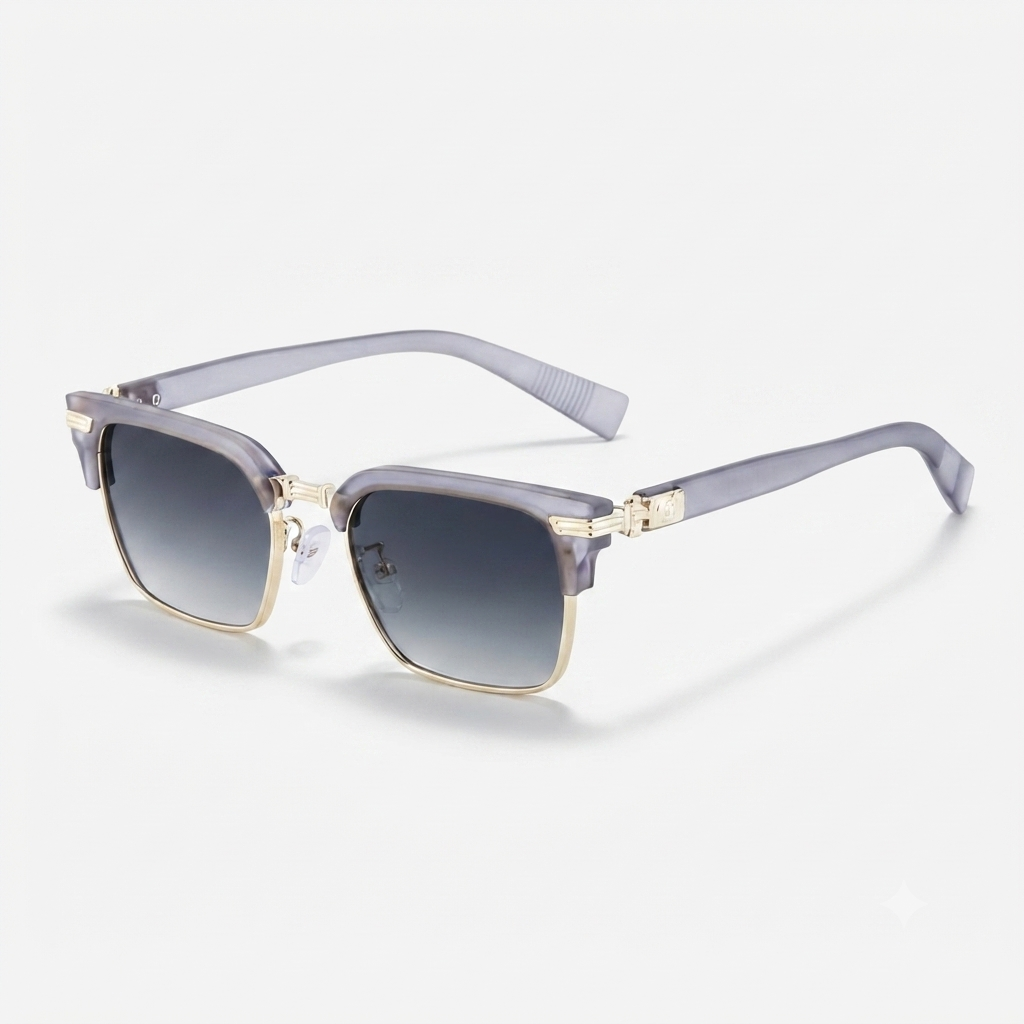 Retro Square Metal Sunglasses Men Fashion