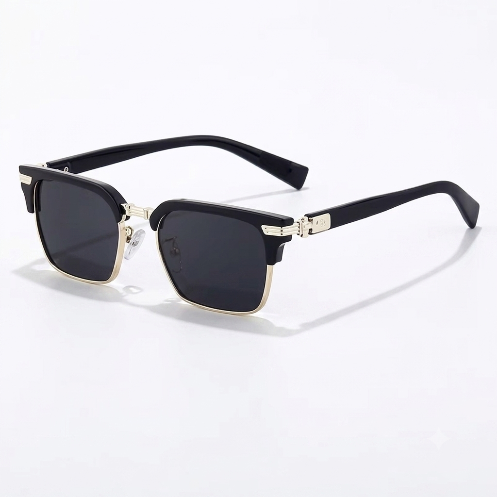 Retro Square Metal Sunglasses Men Fashion
