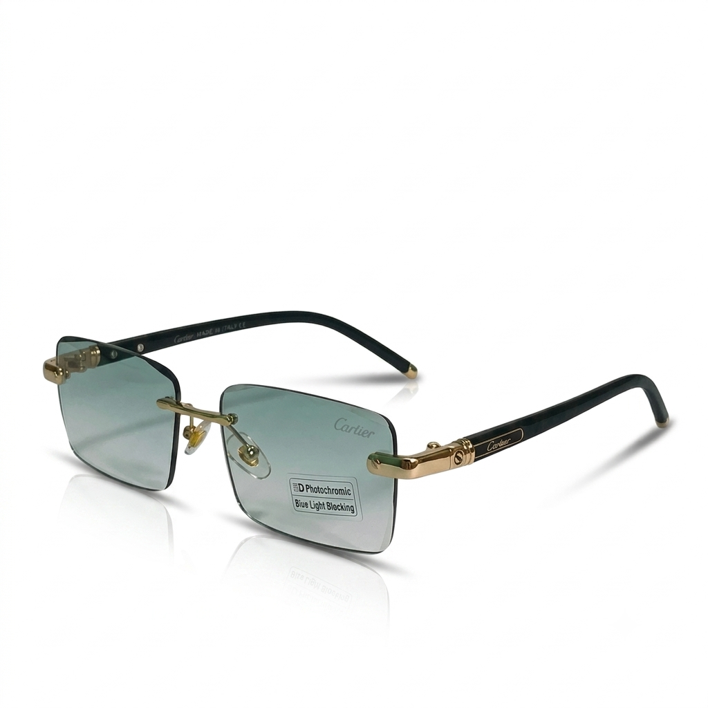 Retro Small Frame Rimless Sunglasses