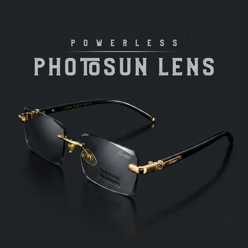 Retro Small Frame Rimless Sunglasses