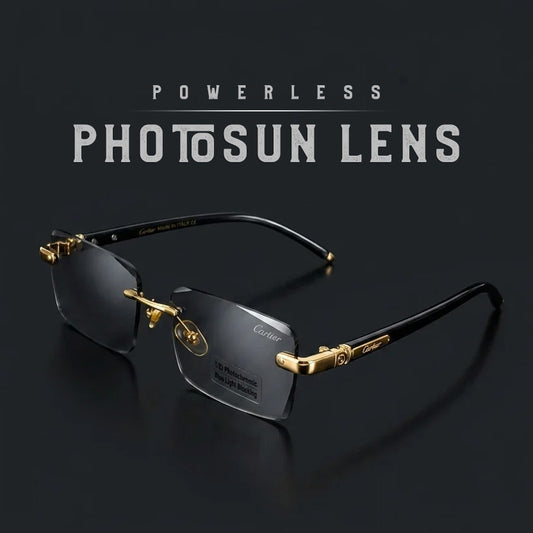 Retro Small Frame Rimless Sunglasses