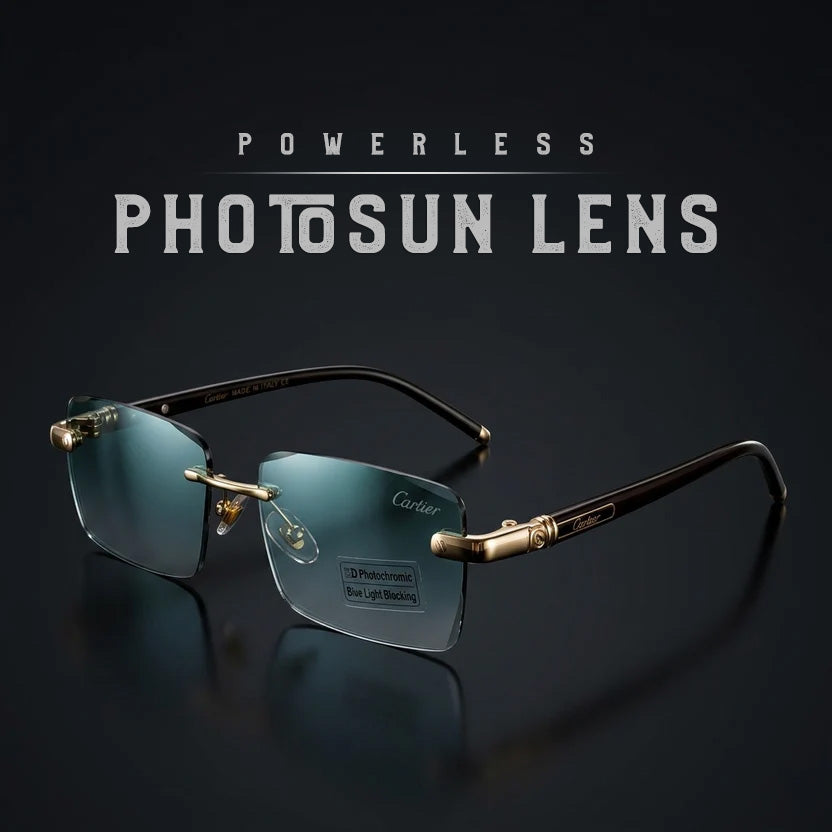 Retro Small Frame Rimless Sunglasses